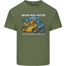 Bike Safety Motorbike Biker Motorcycle Mens Cotton T-Shirt Tee Top Military Green