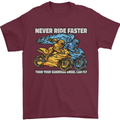 Bike Safety Motorbike Biker Motorcycle Mens T-Shirt 100% Cotton Maroon
