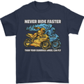 Bike Safety Motorbike Biker Motorcycle Mens T-Shirt 100% Cotton Navy Blue