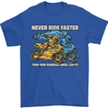 Bike Safety Motorbike Biker Motorcycle Mens T-Shirt 100% Cotton Royal Blue