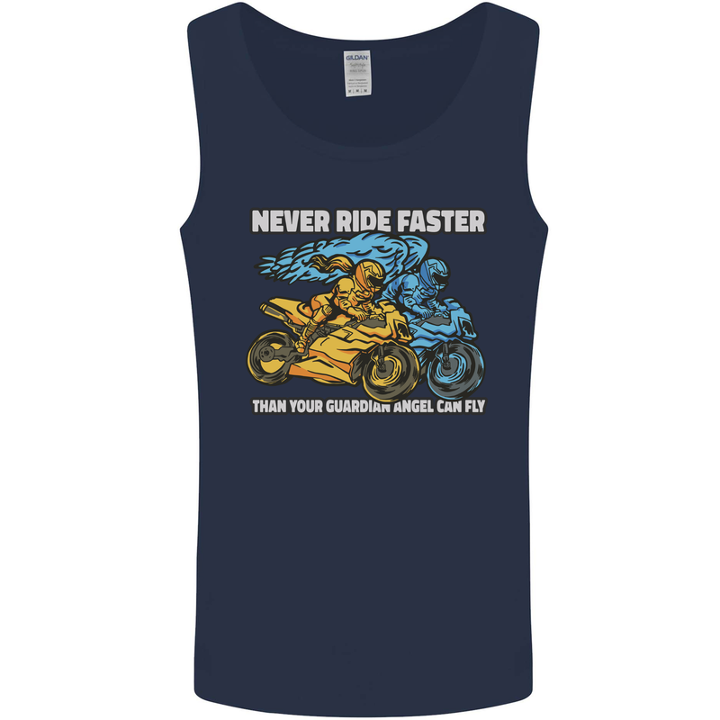 Bike Safety Motorbike Biker Motorcycle Mens Vest Tank Top Navy Blue