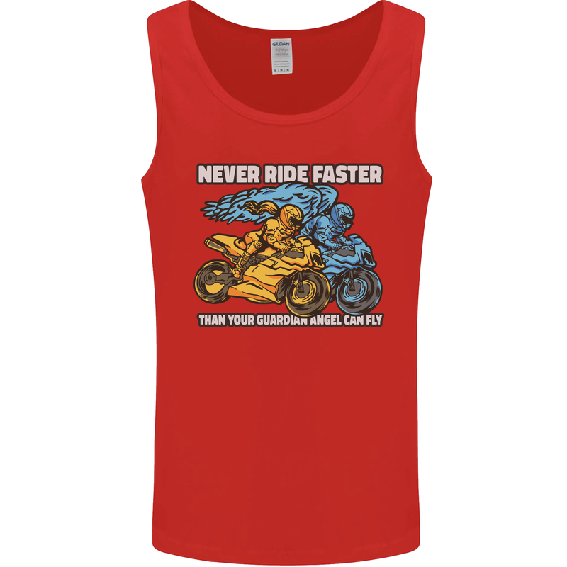 Bike Safety Motorbike Biker Motorcycle Mens Vest Tank Top Red