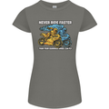 Bike Safety Motorbike Biker Motorcycle Womens Petite Cut T-Shirt Charcoal