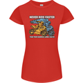 Bike Safety Motorbike Biker Motorcycle Womens Petite Cut T-Shirt Red