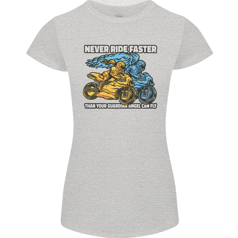 Bike Safety Motorbike Biker Motorcycle Womens Petite Cut T-Shirt Sports Grey