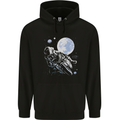 Biker Astronaut Space Motorbike Motorcycle Childrens Kids Hoodie Black