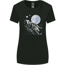 Biker Astronaut Space Motorbike Motorcycle Womens Wider Cut T-Shirt Black