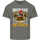 Biker Baby Dad Funny Fathers Day Motorcycle Kids T-Shirt Childrens Charcoal