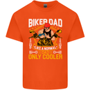Biker Baby Dad Funny Fathers Day Motorcycle Kids T-Shirt Childrens Orange