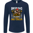 Biker Baby Dad Funny Fathers Day Motorcycle Mens Long Sleeve T-Shirt Navy Blue