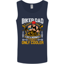 Biker Baby Dad Funny Fathers Day Motorcycle Mens Vest Tank Top Navy Blue