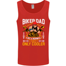 Biker Baby Dad Funny Fathers Day Motorcycle Mens Vest Tank Top Red