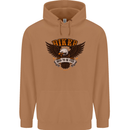 Biker Born to Be Free Motorbike Motorcycle Mens 80% Cotton Hoodie Caramel Latte