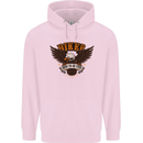 Biker Born to Be Free Motorbike Motorcycle Mens 80% Cotton Hoodie Light Pink