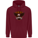 Biker Born to Be Free Motorbike Motorcycle Mens 80% Cotton Hoodie Maroon