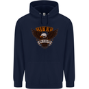 Biker Born to Be Free Motorbike Motorcycle Mens 80% Cotton Hoodie Navy Blue