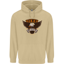 Biker Born to Be Free Motorbike Motorcycle Mens 80% Cotton Hoodie Sand