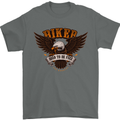 Biker Born to Be Free Motorbike Motorcycle Mens T-Shirt 100% Cotton Charcoal