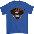 Biker Born to Be Free Motorbike Motorcycle Mens T-Shirt 100% Cotton Royal Blue