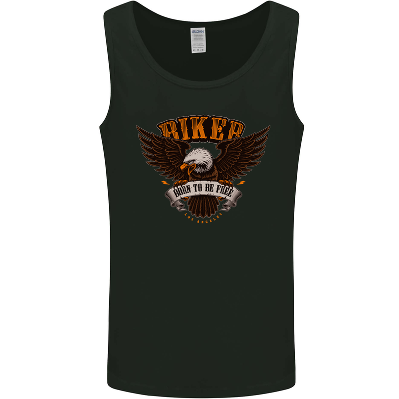 Biker Born to Be Free Motorbike Motorcycle Mens Vest Tank Top Black