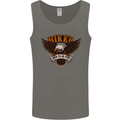 Biker Born to Be Free Motorbike Motorcycle Mens Vest Tank Top Charcoal