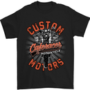 a black t - shirt with the words custom motorcycle motors on it