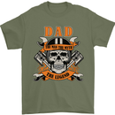 Biker Dad the Man Myth Legend Funny Mens T-Shirt 100% Cotton Military Green