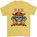 Biker Dad the Man Myth Legend Funny Mens T-Shirt 100% Cotton Yellow