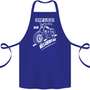 Biker Drop a Gear Disappear Motorcycles Motorbike Cotton Apron 100% Organic Royal Blue
