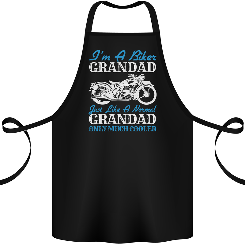 Biker Grandad Grandparents Day Motorcycle Bike Cotton Apron 100% Organic Black