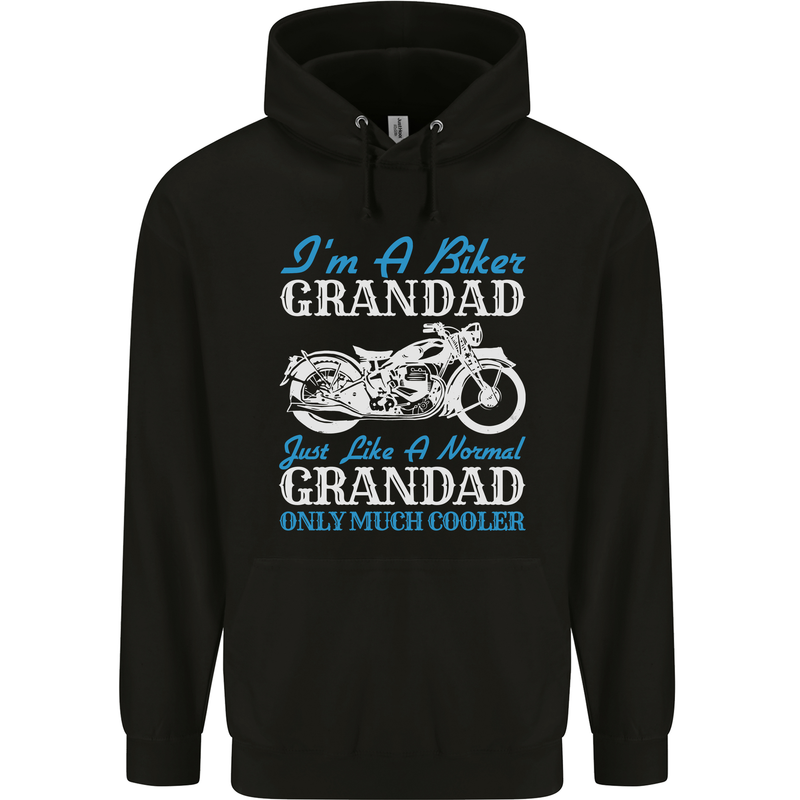 Biker Grandad Grandparents Day Motorcycle Bike Mens 80% Cotton Hoodie Black