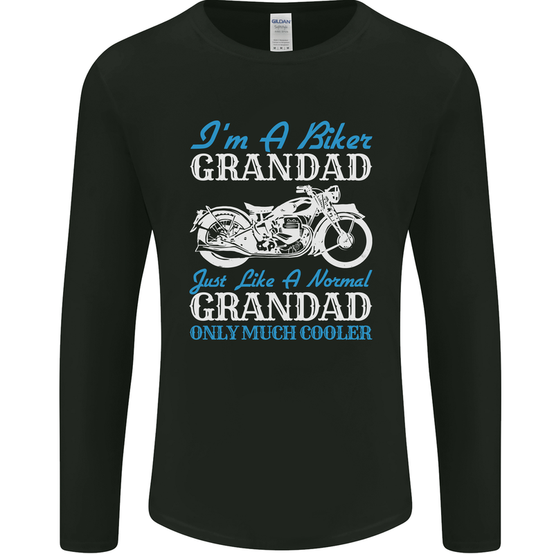 Biker Grandad Grandparents Day Motorcycle Bike Mens Long Sleeve T-Shirt Black