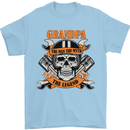 Biker Grandpa the Man Myth Legend Funny Mens T-Shirt 100% Cotton Light Blue