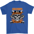 Biker Grandpa the Man Myth Legend Funny Mens T-Shirt 100% Cotton Royal Blue