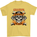Biker Grandpa the Man Myth Legend Funny Mens T-Shirt 100% Cotton Yellow