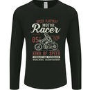 Biker King of Speed Motorcycles Cafe Racer Mens Long Sleeve T-Shirt Black