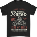 Biker King of Speed Motorcycles Cafe Racer Mens T-Shirt 100% Cotton Black