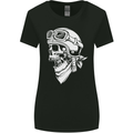 Biker Outlaw Motorbike Motorcycle Skull Womens Wider Cut T-Shirt Black