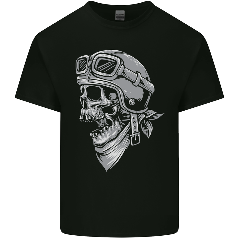 Biker Outlaw Skull Motorbike Motorcycle Kids T-Shirt Childrens Black