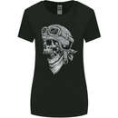 Biker Outlaw Skull Motorbike Motorcycle Womens Wider Cut T-Shirt Black