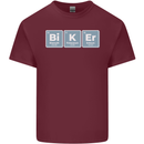 Biker Periodic Table Motorcycle Motorbike Mens Cotton T-Shirt Tee Top Maroon