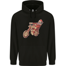 Biker Santa Christmas Motorcycle Chopper Skull Childrens Kids Hoodie Black