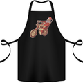 Biker Santa Christmas Motorcycle Chopper Skull Cotton Apron 100% Organic Black