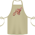 Biker Santa Christmas Motorcycle Chopper Skull Cotton Apron 100% Organic Khaki