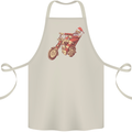 Biker Santa Christmas Motorcycle Chopper Skull Cotton Apron 100% Organic Natural