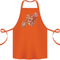 Biker Santa Christmas Motorcycle Chopper Skull Cotton Apron 100% Organic Orange