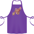 Biker Santa Christmas Motorcycle Chopper Skull Cotton Apron 100% Organic Purple