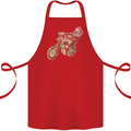 Biker Santa Christmas Motorcycle Chopper Skull Cotton Apron 100% Organic Red