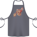 Biker Santa Christmas Motorcycle Chopper Skull Cotton Apron 100% Organic Steel