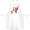 Biker Santa Christmas Motorcycle Chopper Skull Cotton Apron 100% Organic White